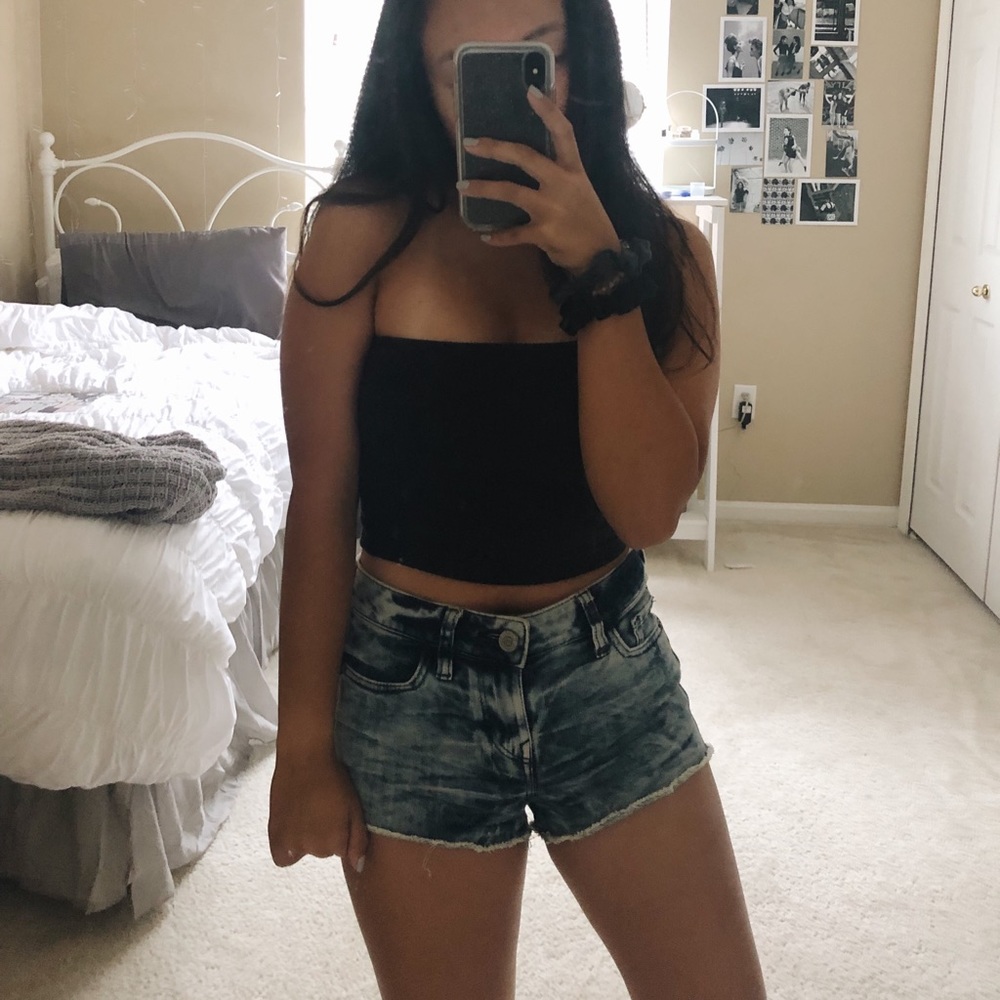 new w/ tags black ribbed tube top